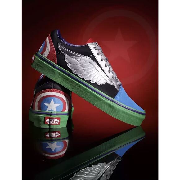 Avengers VANS Marvel Captain America Off The Wall Mens 11 New Box FAST SHIP